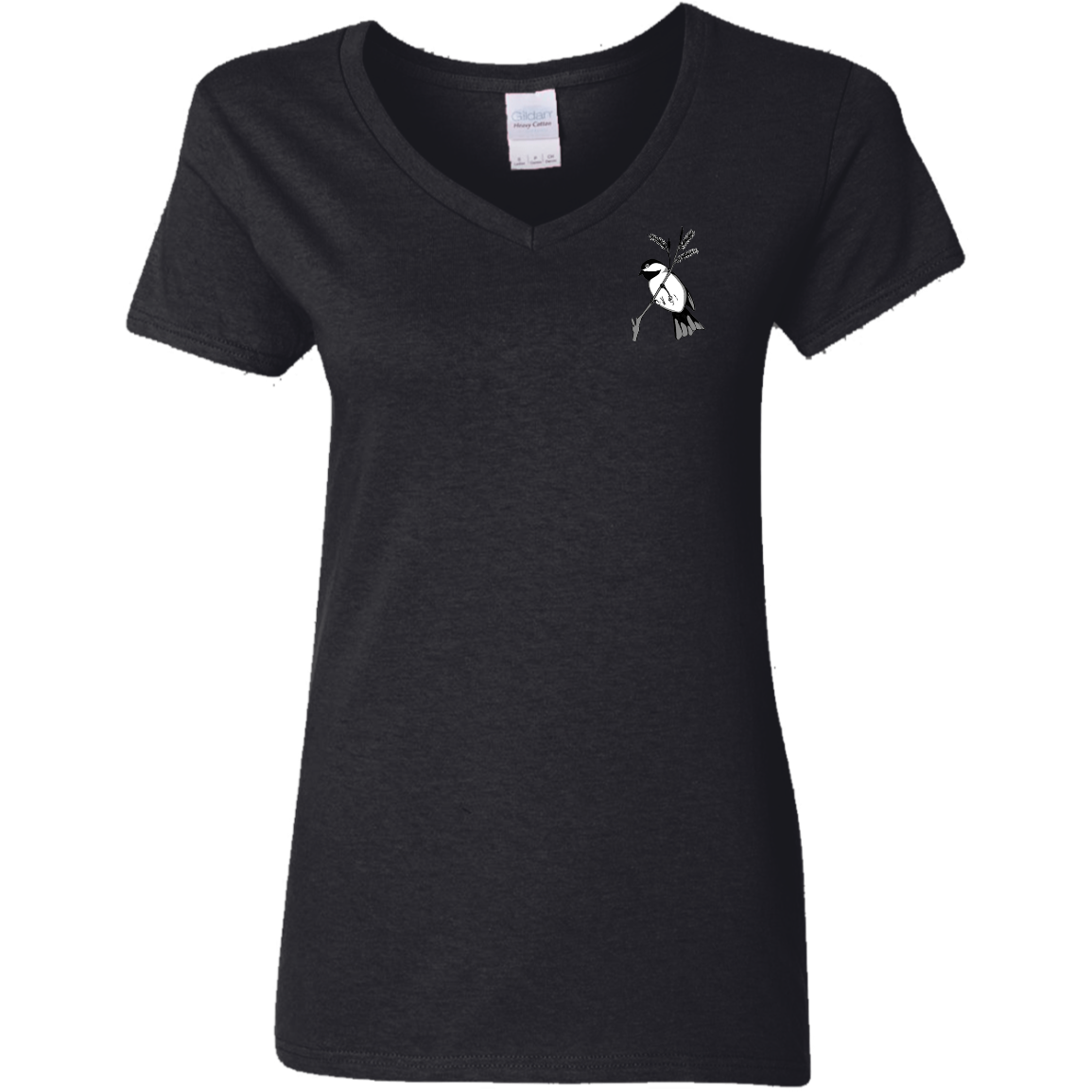 Ladies 5.3 oz. V-Neck T (Multiple Sizes/Colours) Chickadee 1