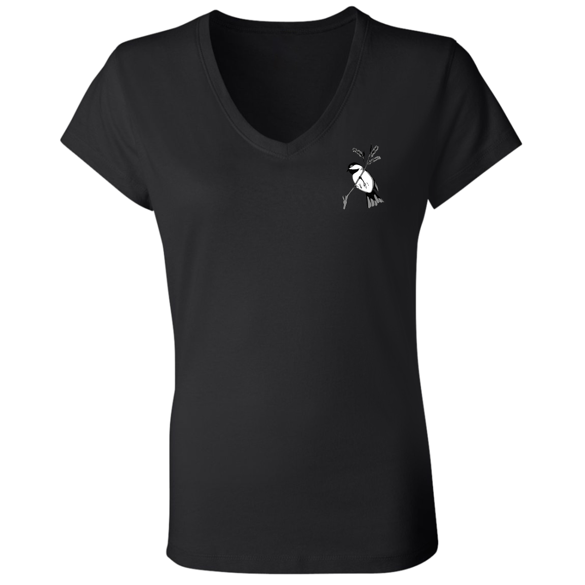 Ladies' V-Neck Tee (Multiple Sizes/Colours) Chickadee 1