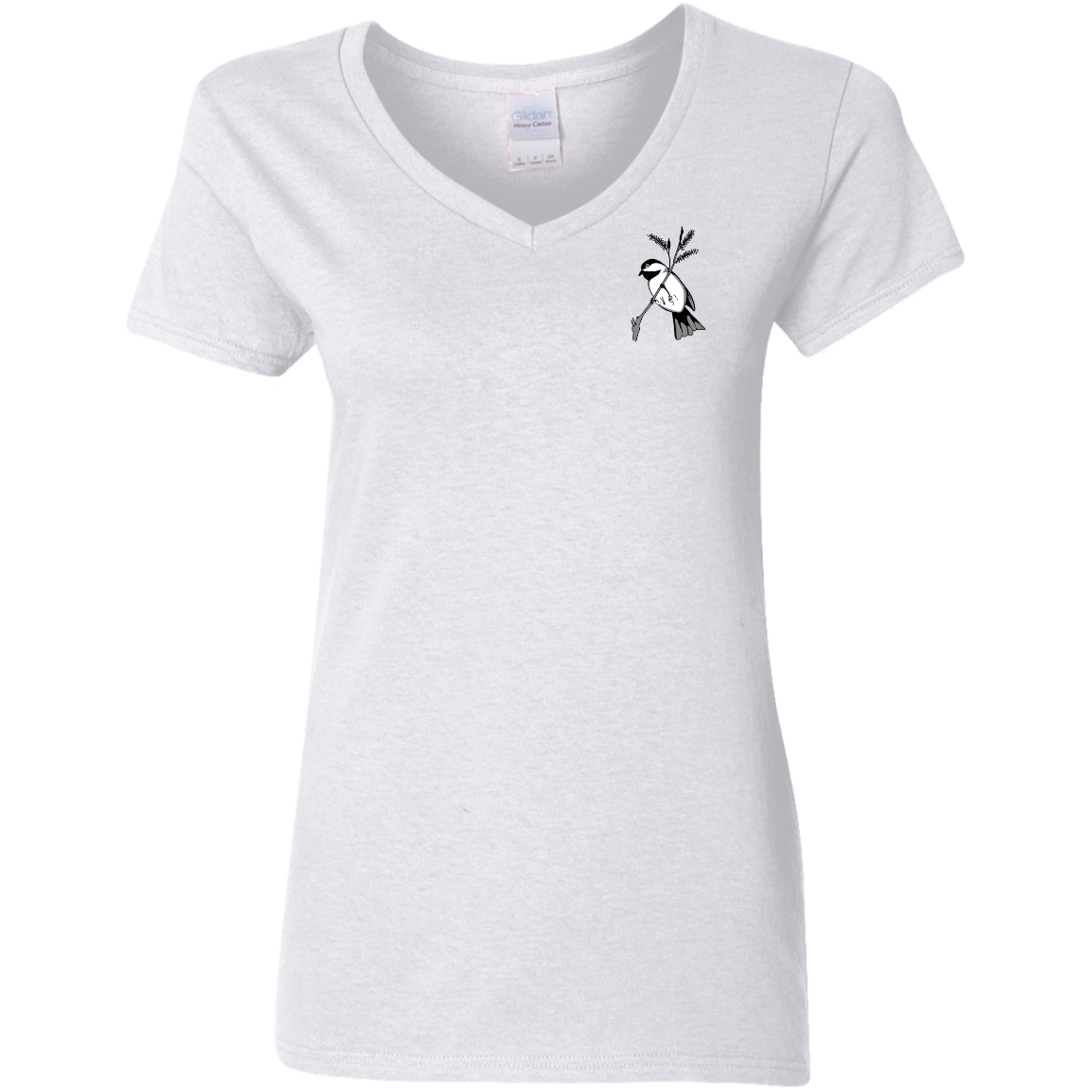 Ladies 5.3 oz. V-Neck T (Multiple Sizes/Colours) Chickadee 1