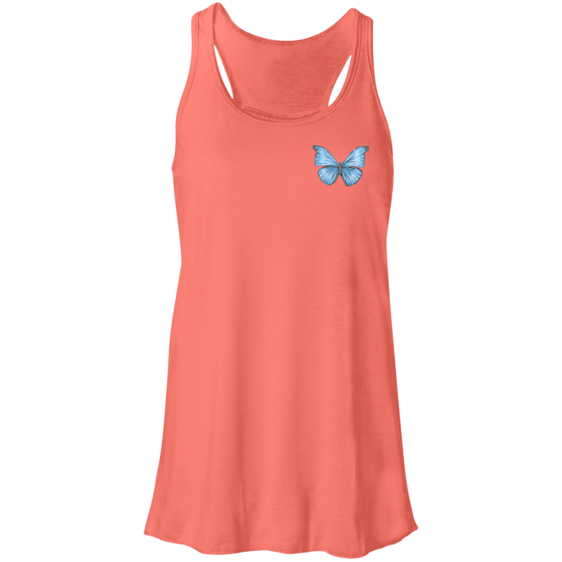 Flowy Racerback Tank (Multiple Sizes/Colours) Cramer’s Blue Morpho Butterfly 1