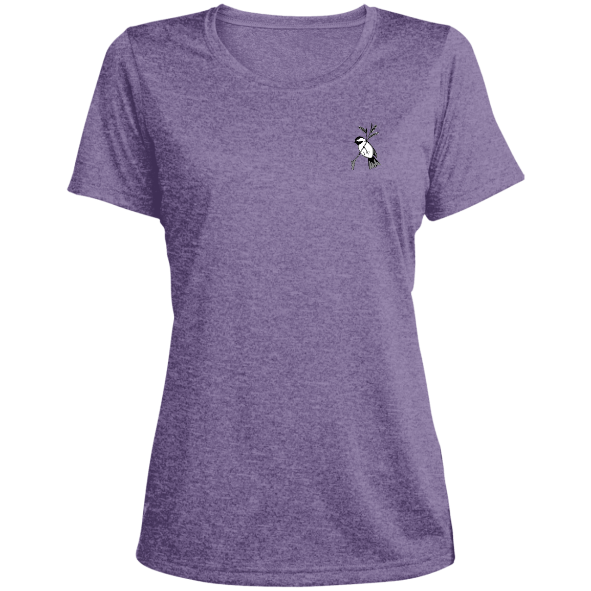 blackcap1png LST360 T-shirt de performance chiné à encolure dégagée pour femme