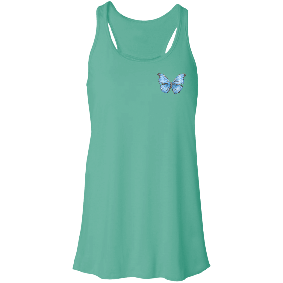 Flowy Racerback Tank (Multiple Sizes/Colours) Cramer’s Blue Morpho Butterfly 1