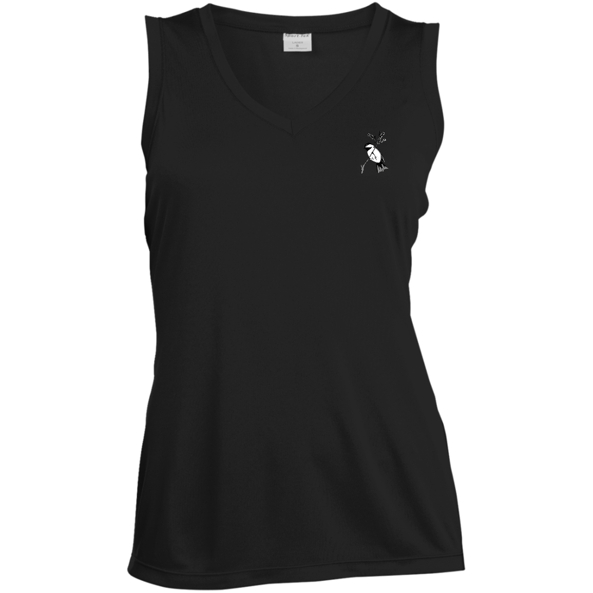 Ladies Sleeveless V-Neck Tee (Multiple Sizes/Colours) Chickadee 1