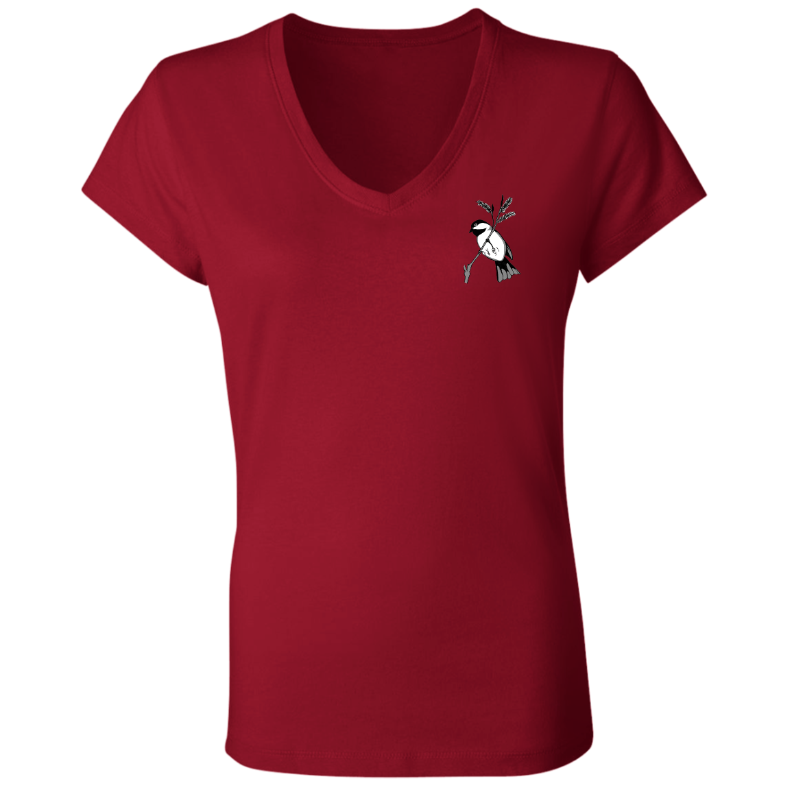 Ladies' V-Neck Tee (Multiple Sizes/Colours) Chickadee 1